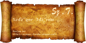 Száger Tünde névjegykártya