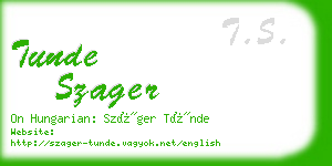 tunde szager business card